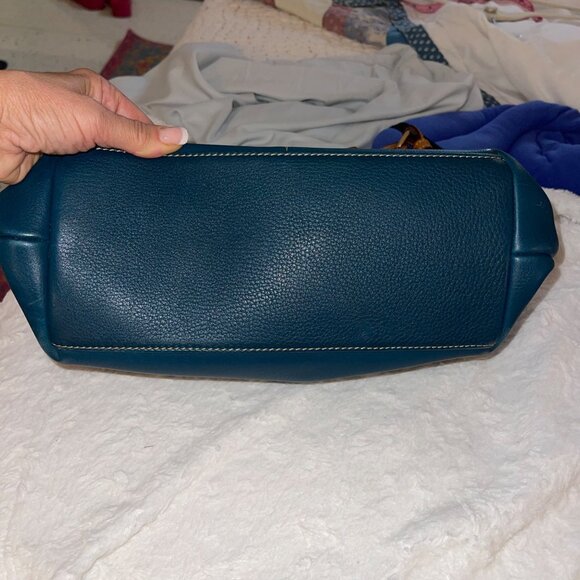 Dooney Burke Womens Shoulder Bag Blue Dillen Pocket Sac Purse Classic - Picture 6 of 14